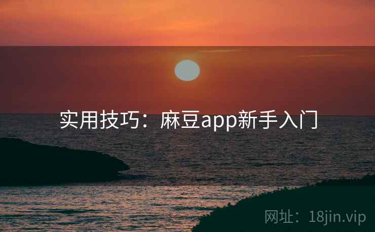 实用技巧：麻豆app新手入门